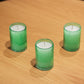Green Crackle Glass Candle Set of 3
