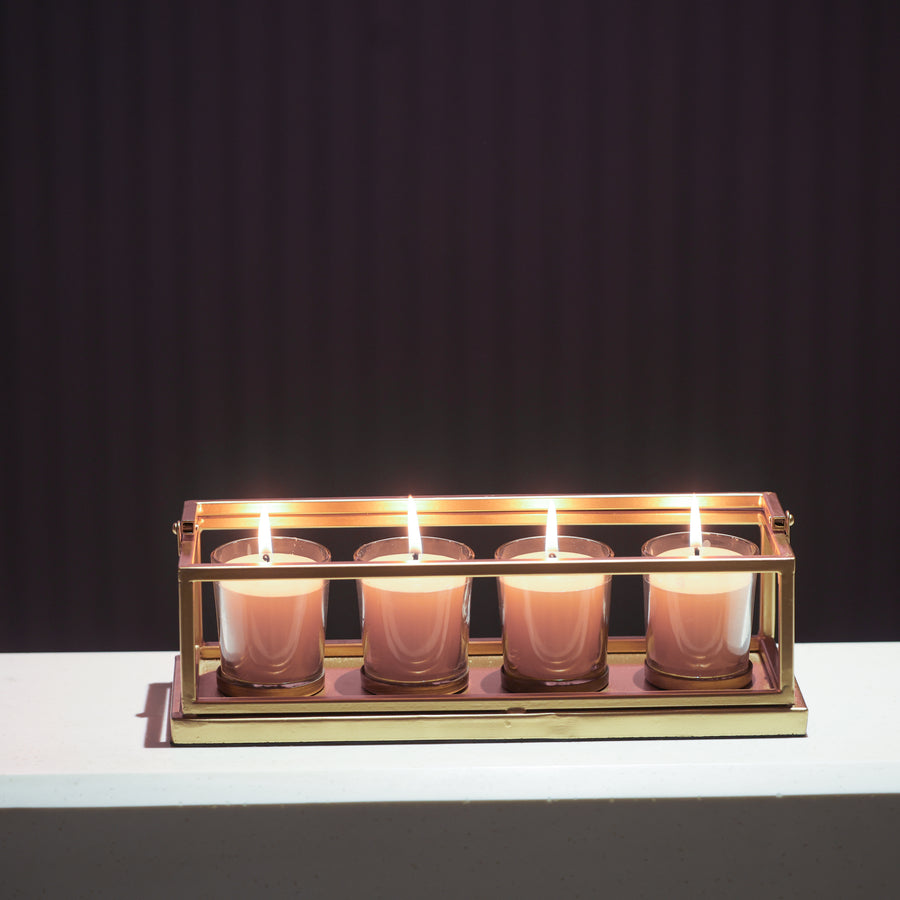 Votive Candle Stand with Scented Candles (Set of 4)