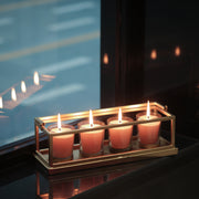 Votive Candle Stand with Scented Candles (Set of 4)