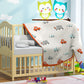 Car Stroll - Ivory, Bright Orange & Light Grey Melange Color Cotton Knitted Throw / AC Blanket for Kids / Teens for use in all Seasons - Coral Tree 