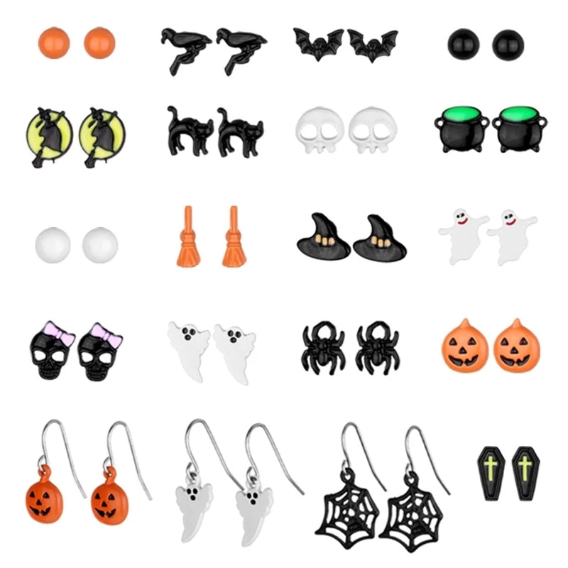 Halloween Stud Earrings (Set of 20)