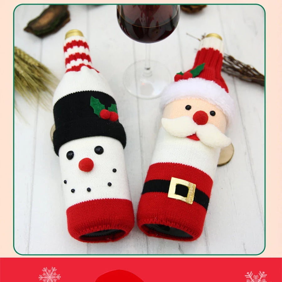 Christmas Knit Wine Bottle Cover (Set Of 2)