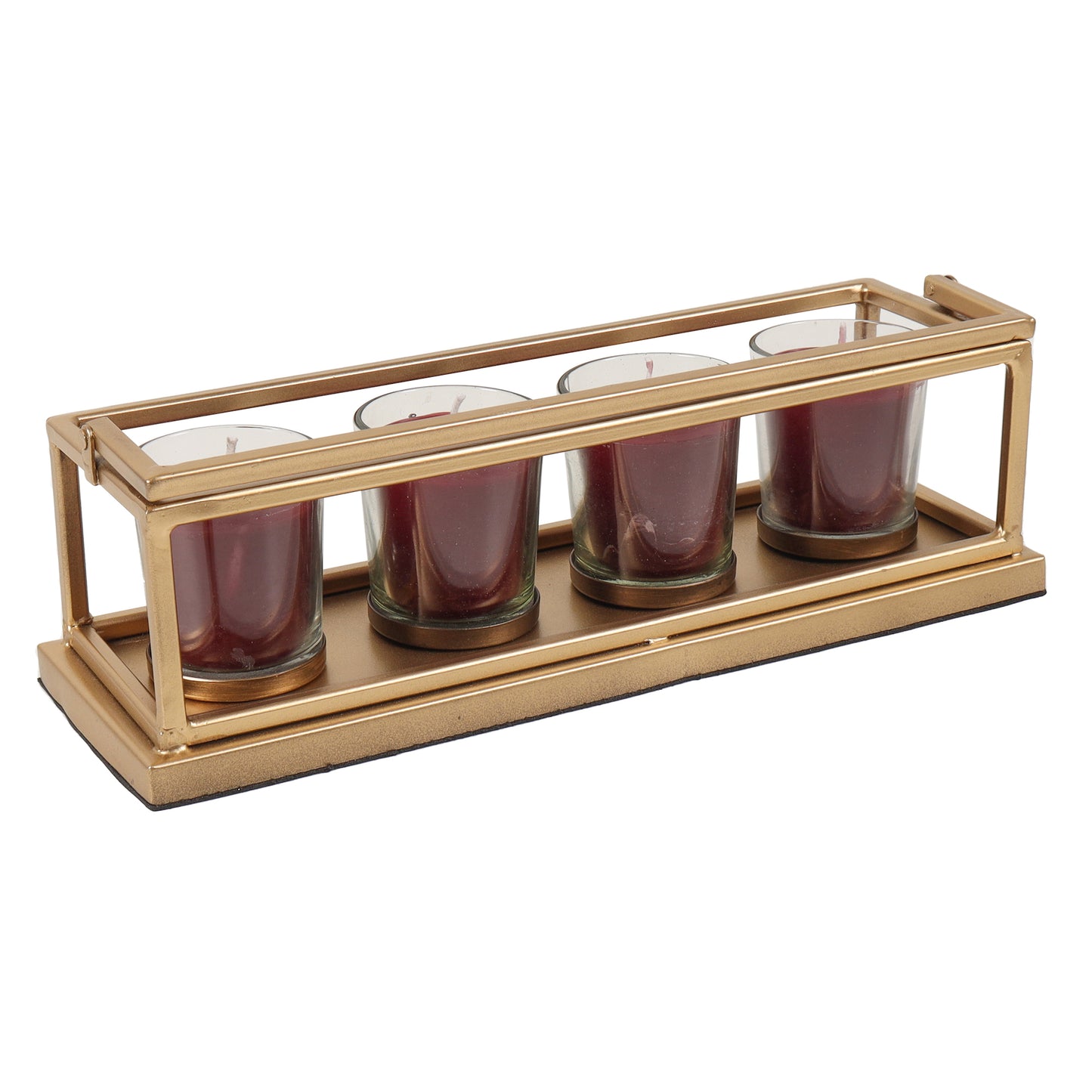 Votive Candle Stand With Scented Candles- Red