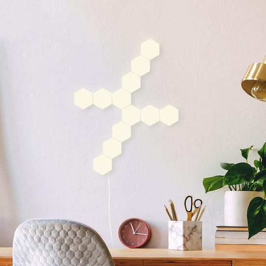 Warm White Hexagon Modular Lamp Touch Sensitive Light Modular Hexagon Panel (Pack 5) - Coral Tree 