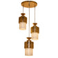 Antique metal Glass Metal 3 hanging light
