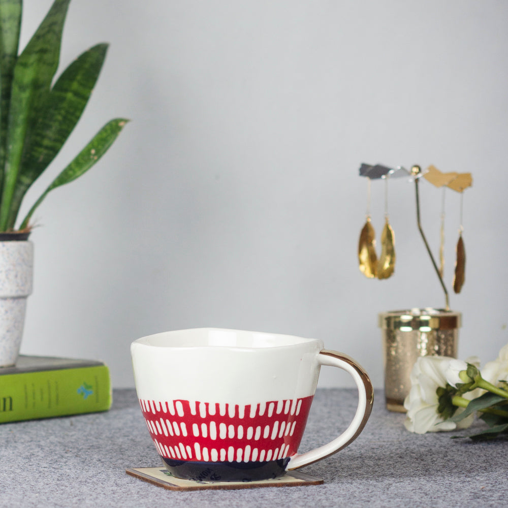 Bohemian-Style Ceramic Coffee Mugs (Set of 2)