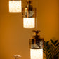 Antique metal Glass Metal 3 hanging light