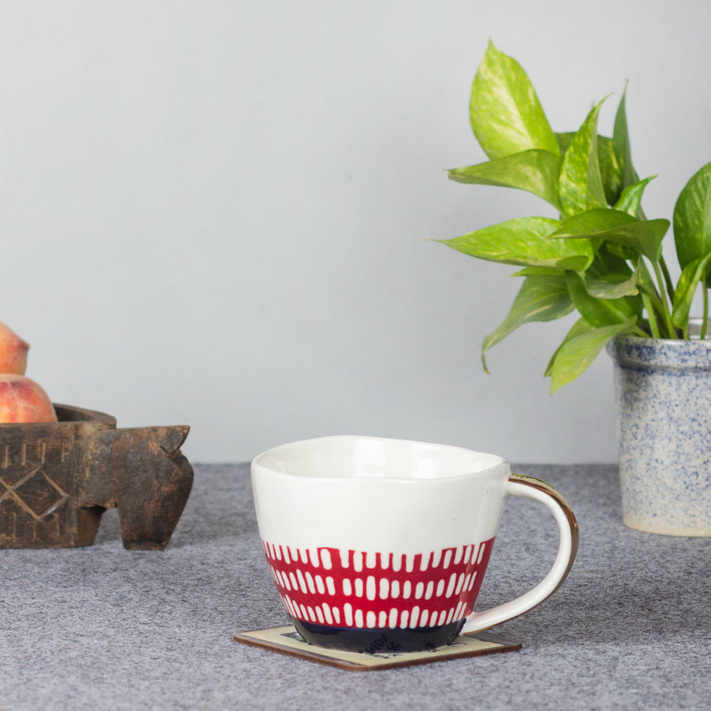 Bohemian-Style Ceramic Coffee Mugs (Set of 2)