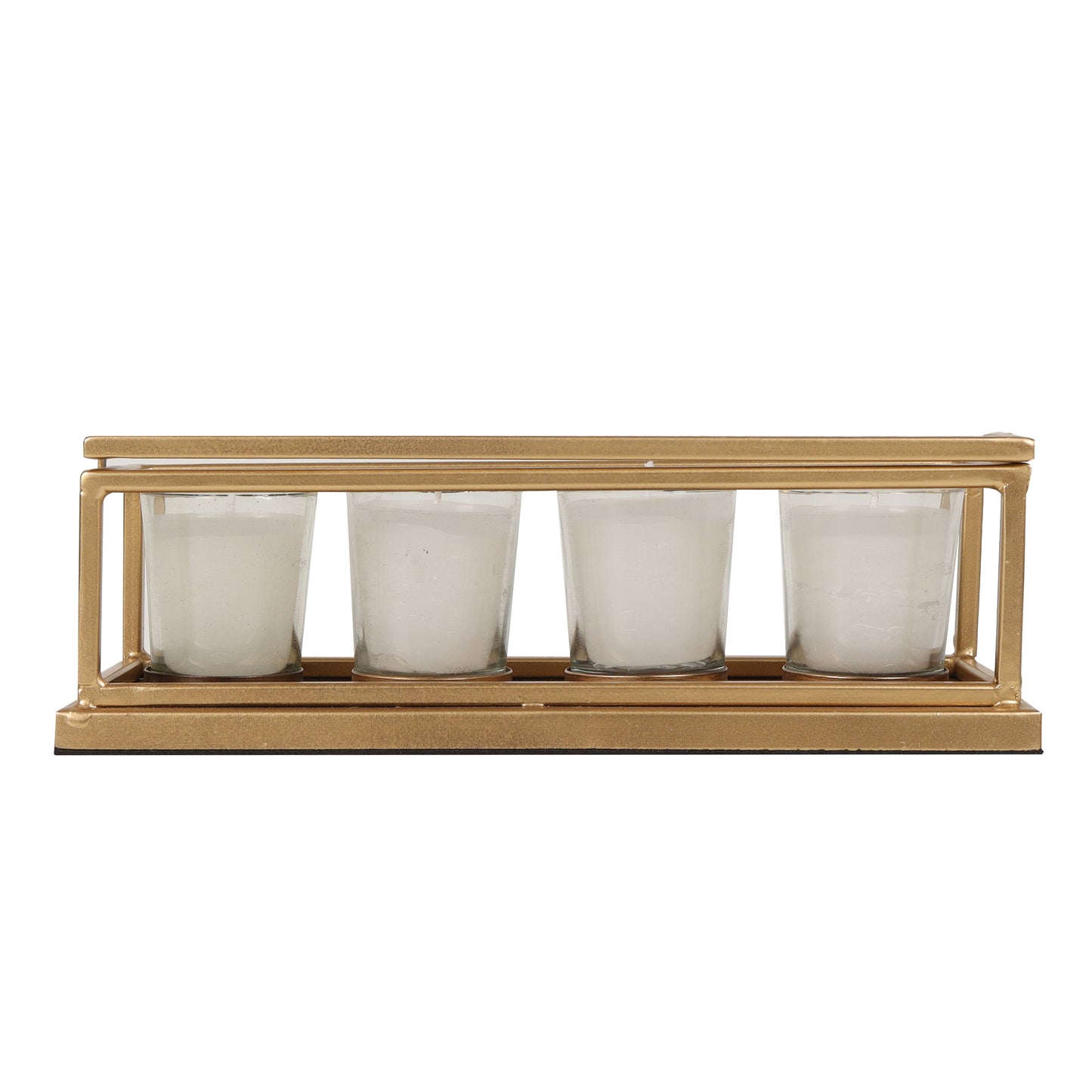 4 Votive Candle Stand with 4 Scented Votive Candle-white
