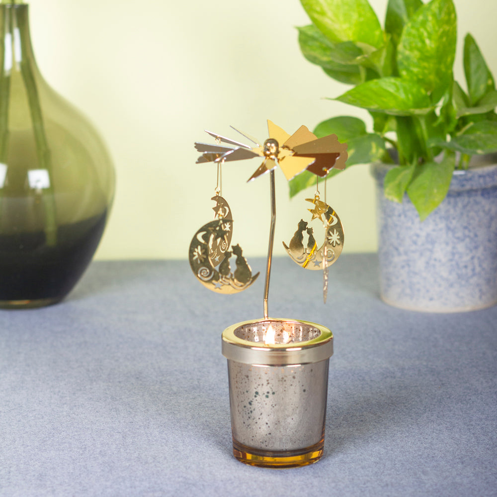 Rotating Candle Holder Tea Light Stand-moon