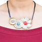 3 Color Metal Crochet Choker Flower Statement Necklace for Women - Coral Tree 