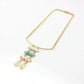 3 Layered Metal Pendent and Gold Chain Necklace for Girls and Women - Coral Tree 