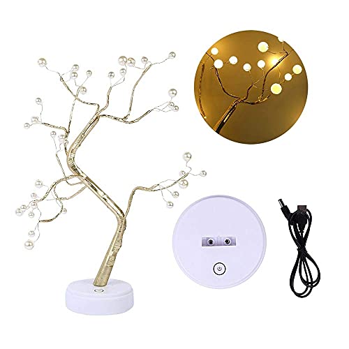 LED Bonsai Pearl Tree Lamp with 36 LED Lights