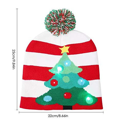 CORAL TREE Woolen Christmas Multiple Switching Function LED Caps (Tree Cap) - Coral Tree 