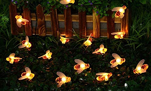 Honey Bee Style Diwali- Garden- Decoration fairy Light big Size Bee LED Light string – 16 Lamps ( warm White) - Coral Tree 
