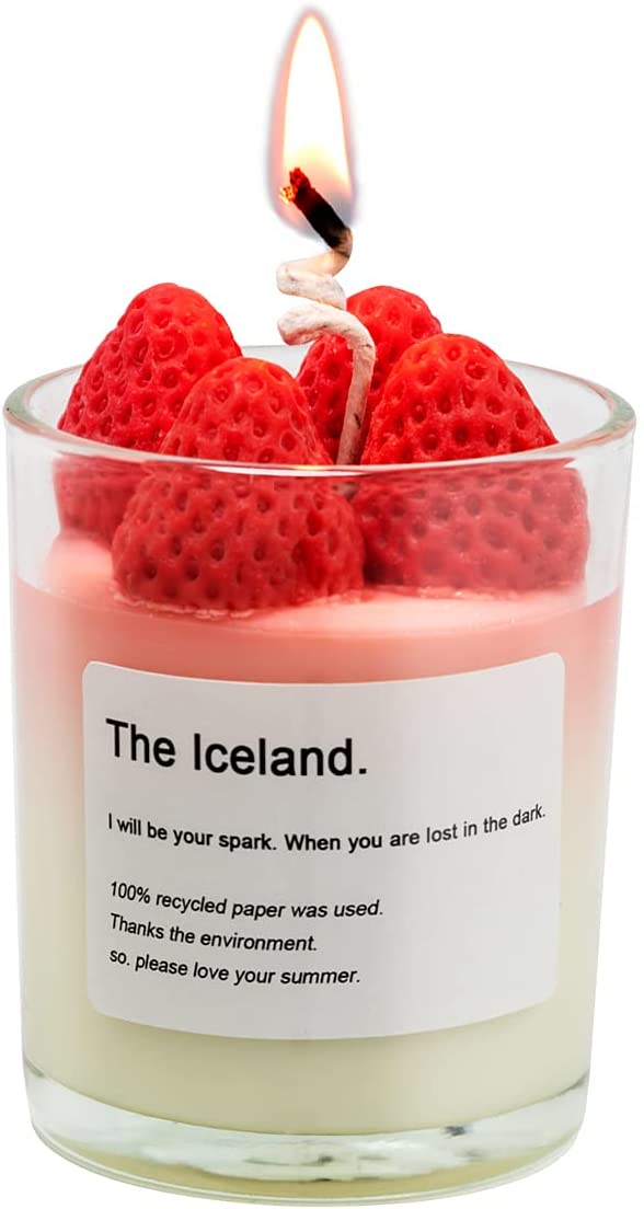 Strawberry candle jar