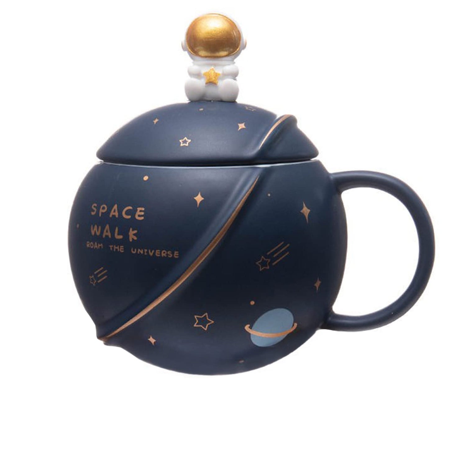 Astronaut Universe Planet Mug with Lid & Spoon