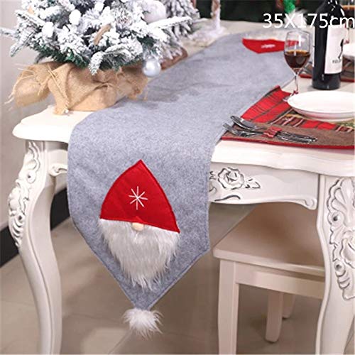 CORAL TREE Christmas 3D Santa Claus Table Runner Dining Table Decoration (Grey) - Coral Tree 
