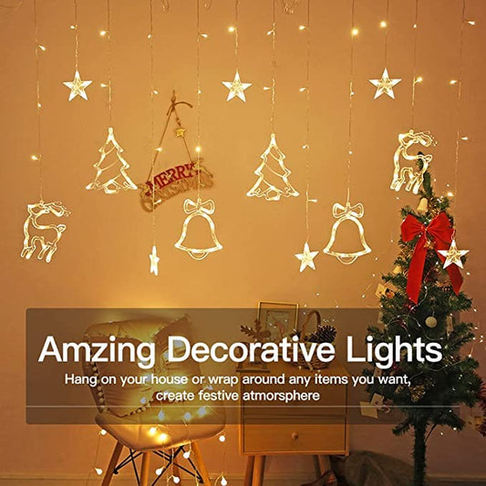 Christmas LED Window Curtain String Lights