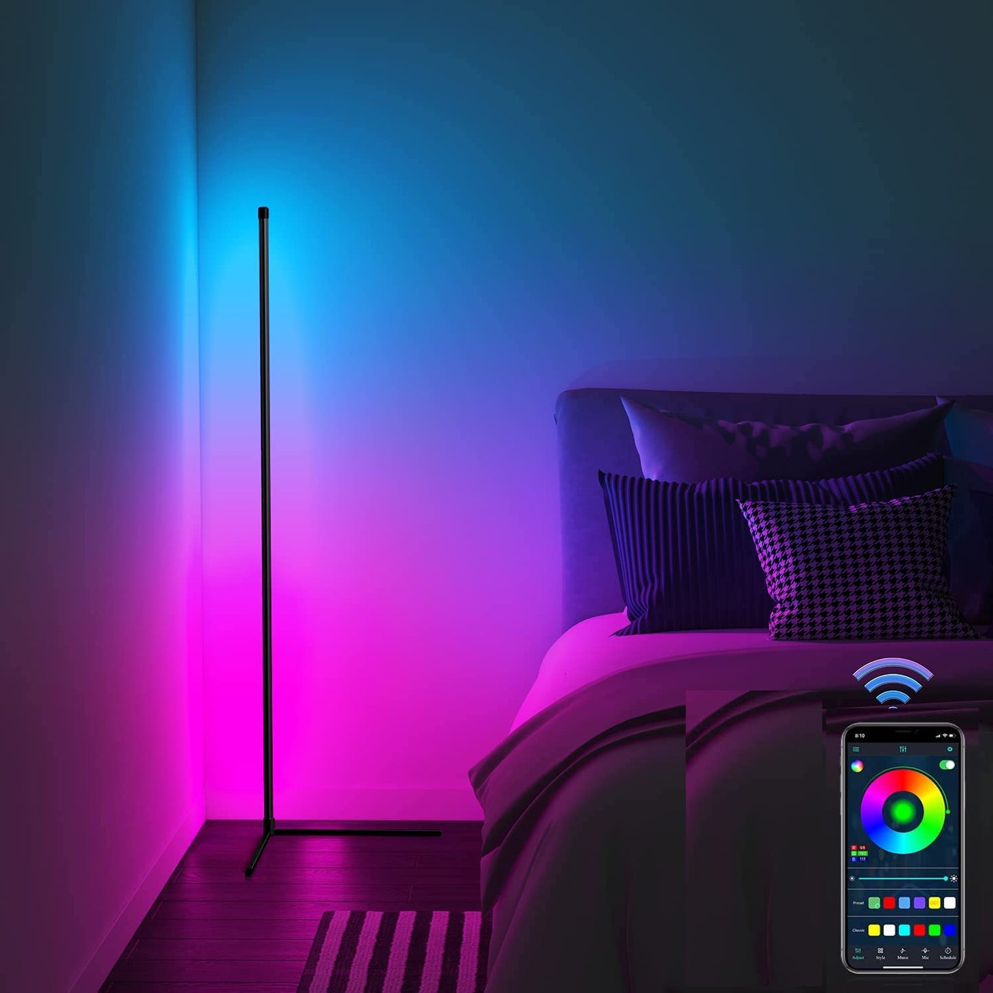 Corner Vertical Floor Lamps with APP BASED control System