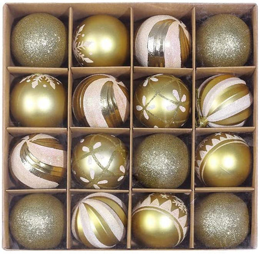 Christmas Tree Decorative Balls GOLDEN(16PC/SET)