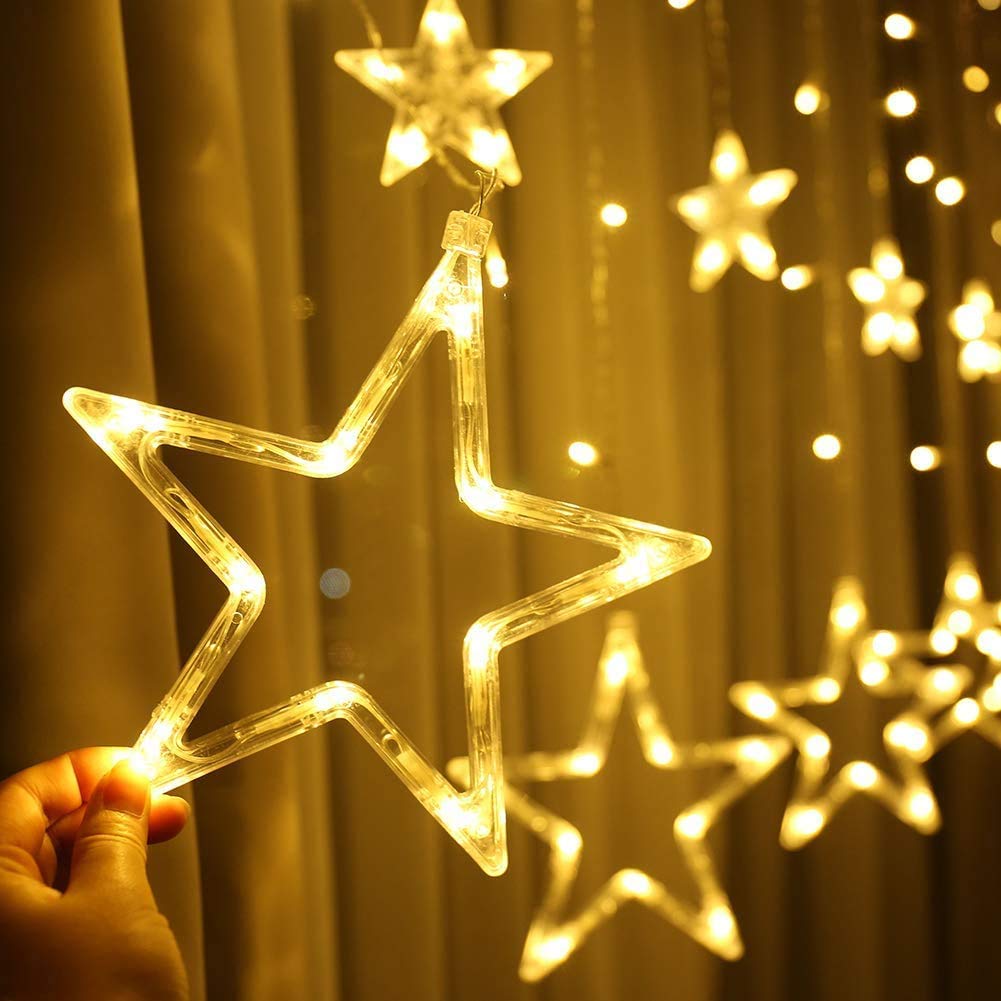12 Star LED Curtain Warm white Light