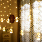 Double Frame Ball Curtain Lights with Warm White LED
