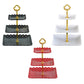 13 Inch tall 3 Tier Plastic Cupcake Holder Square Dessert Stand