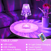 Crystal Touch Table Lamp with LED Night Light