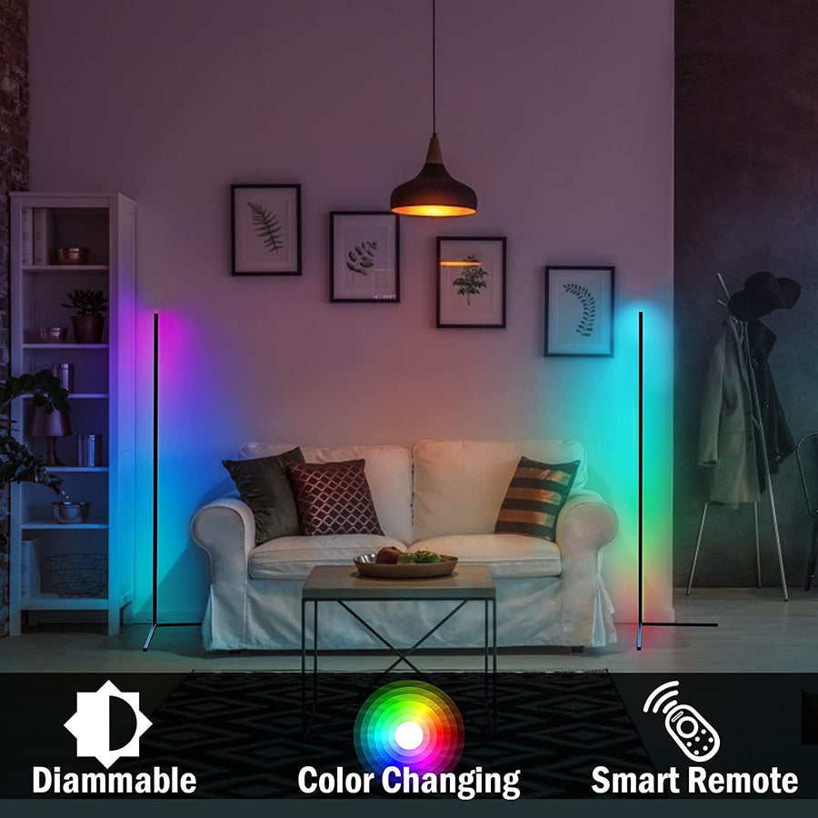 Corner Vertical Floor Lamps with Remote Control