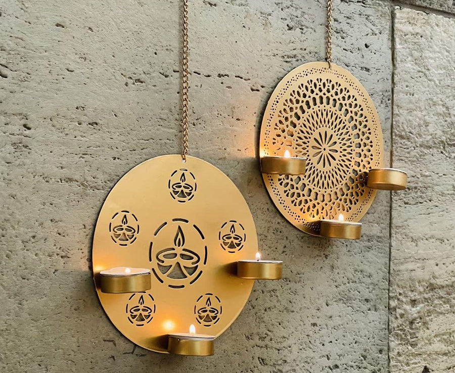 Iron Candle Tea Light Holders (Set of 2)