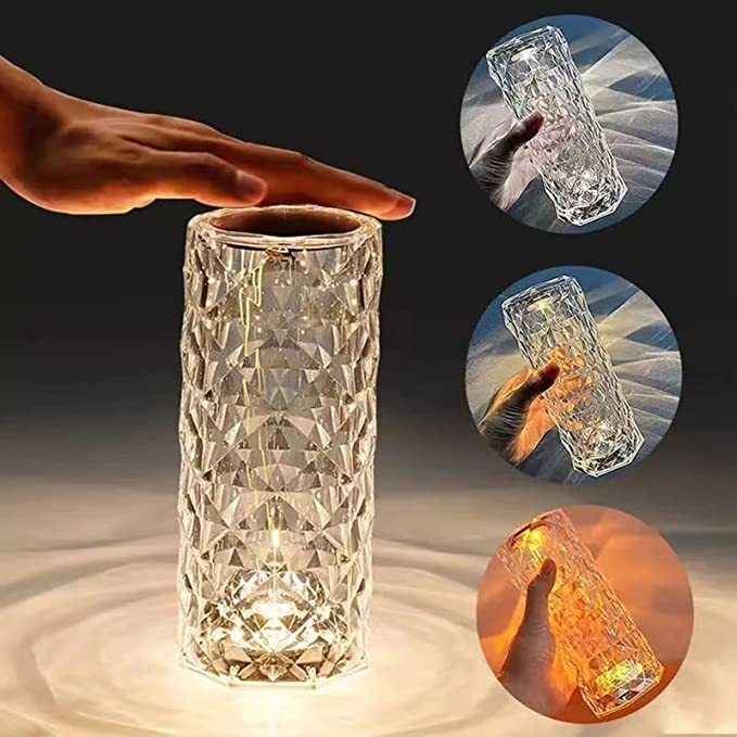 Crystal Table Lamp,16 Colors Changing RGB Touch
