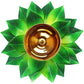 6",Green Colour, Deepak Lotus Oil lamp Colorful Kamal Design