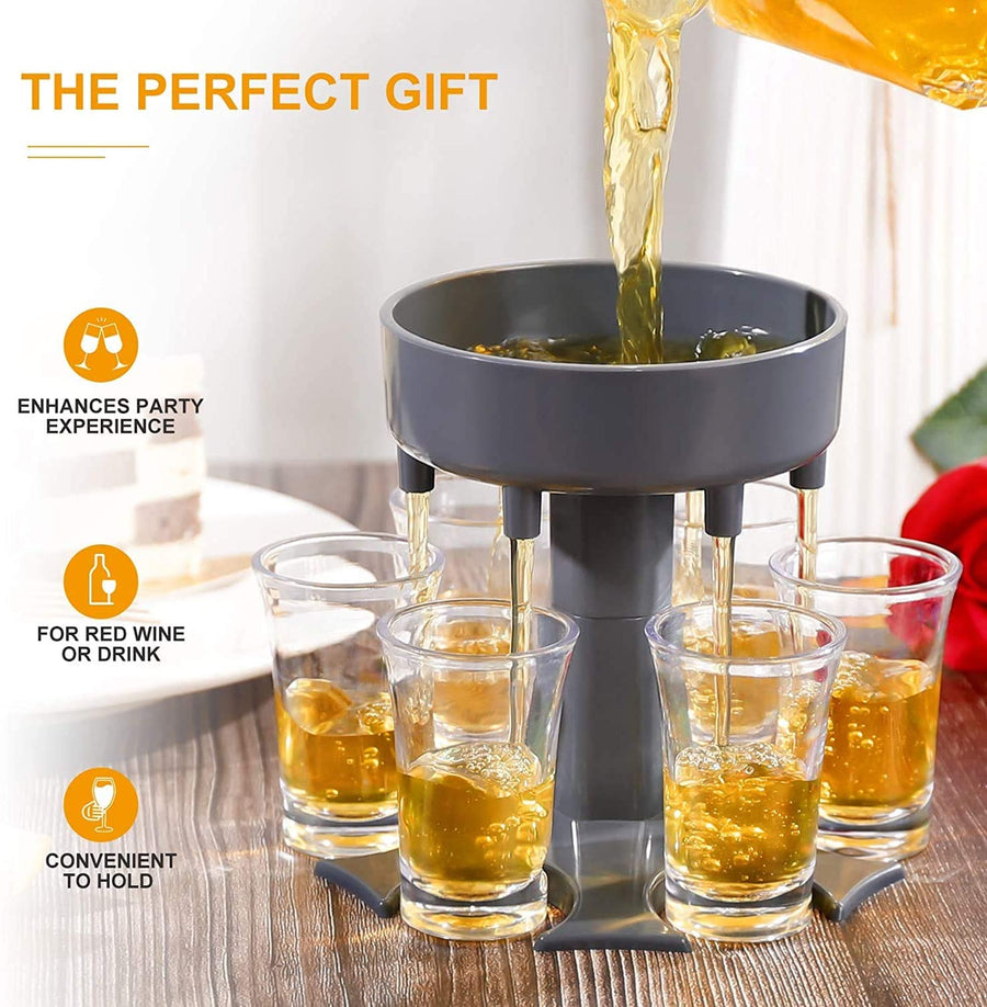 6 Shot Glass Dispenser and Holder - Coral Tree 