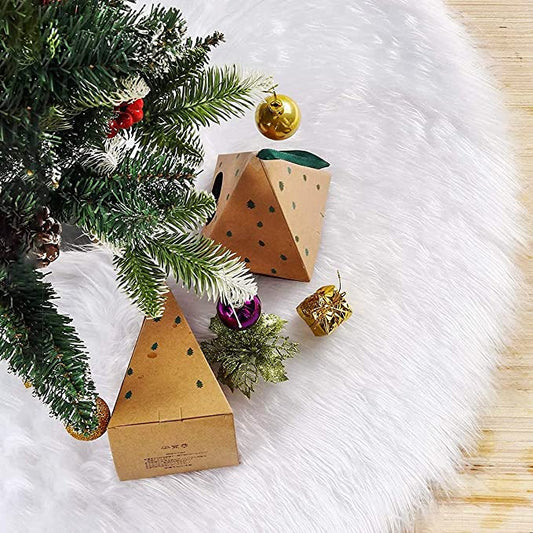 Christmas Tree Skirt - Faux Fur Christmas Tree Mat