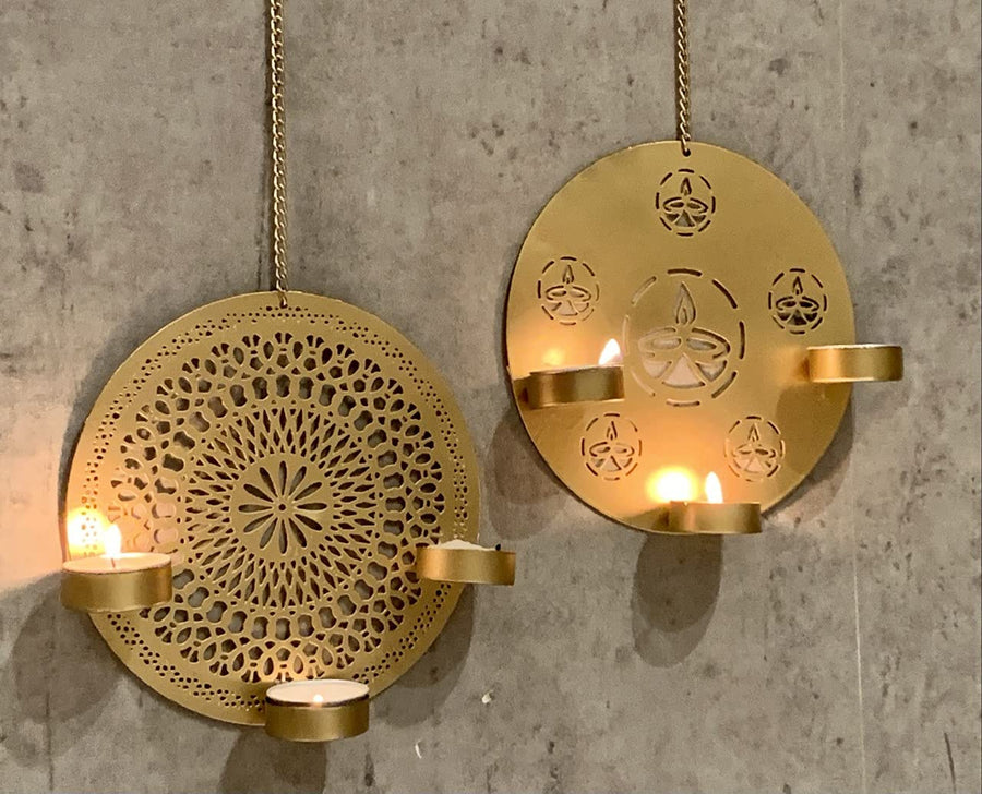 Iron Candle Tea Light Holders (Set of 2)