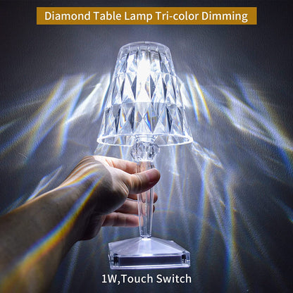 Crystal Touch Table Lamp with LED Night Light