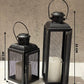Set of 2 Iron Lantern and Candle Tealight Holder for Home Decor