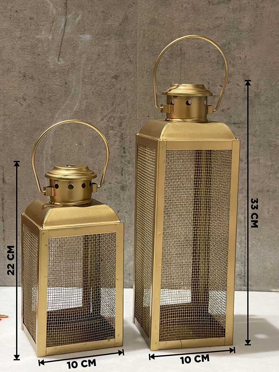 Iron Lanterns and Candle Tealight Holders (Set of 2)