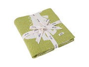 Stomping Lil Dinos - Med.Green & Ivory Cotton Knitted AC Blanket for Baby / Infant / New Born for use in all Seasons - Coral Tree 