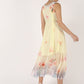 Lemon Color Quirky Style Tunic Summer Dress With Detachable Waist Belt - Coral Tree 