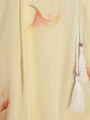 Lemon Color Quirky Style Tunic Summer Dress With Detachable Waist Belt - Coral Tree 