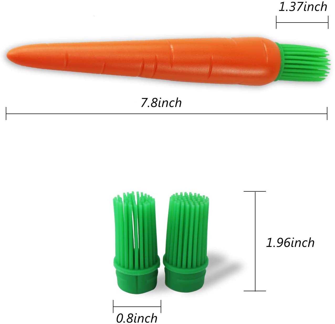 set of 2 Silicon kitchen oil Cooking Brush Carrot style