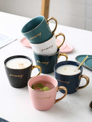 Ceramic Coffee Cup And Saucer Set Milk Tea Mugs - Coral Tree 