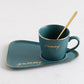 Ceramic Coffee Cup And Saucer Set Milk Tea Mugs - Coral Tree 