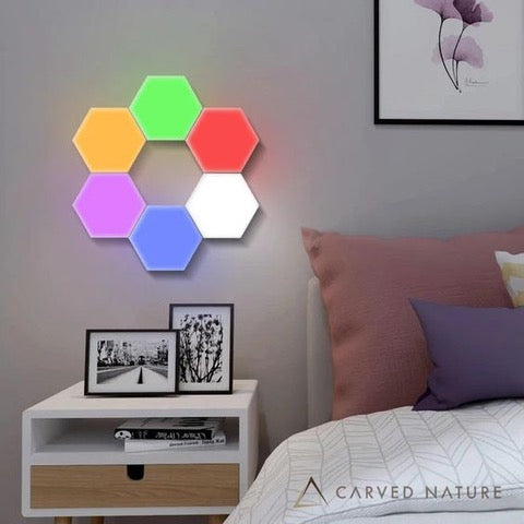 Hexagonal Wall Light, Touch-Sensitive LED Night Light - Pack of 5