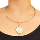 REVERSIBLE METAL BAND ROUND NECKLACE WITH WHITE ITALIAN MOTIVE - Coral Tree 