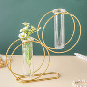 Round Metal Double Tube Vase
