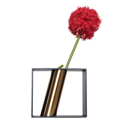 Coral Tree Flower Pot Square Metal Vase (Black) - Coral Tree 