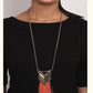Grey Arrow Design Pendant Necklace with Hanging Tassels Jewellery for Women - Coral Tree 